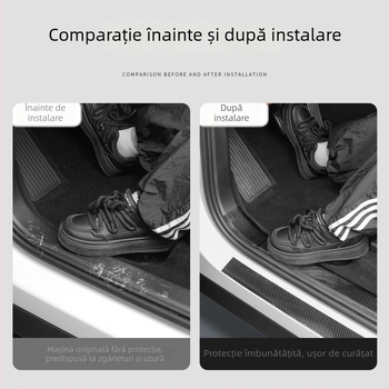 Protecție transparentă a pragului de ușă auto din PVC – anti-derapare, protecție portbagaj