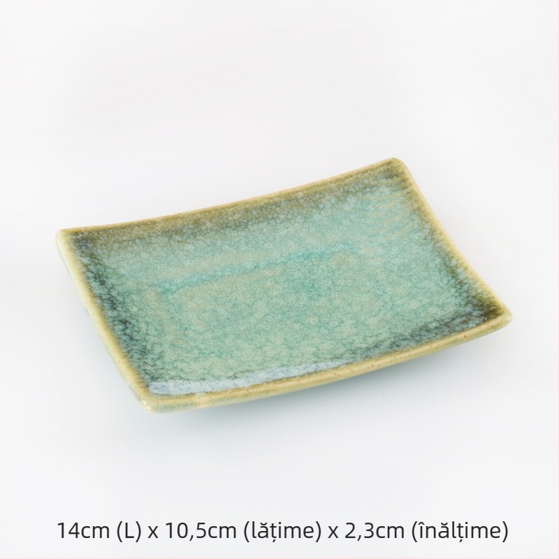 Farfurie dreptunghiulară din porțelan pentru sushi și frigărui – stil japonez, minimalist modern, calitate premium