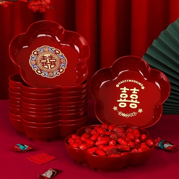 Placă de fructe din plastic pentru nuntă și sufragerie – suprafață vopsită cu decal, stil chinezesc nou