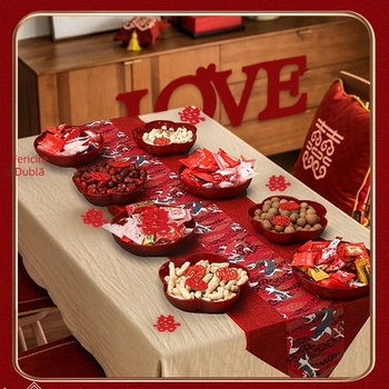 Placă de fructe din plastic pentru nuntă și sufragerie – suprafață vopsită cu decal, stil chinezesc nou