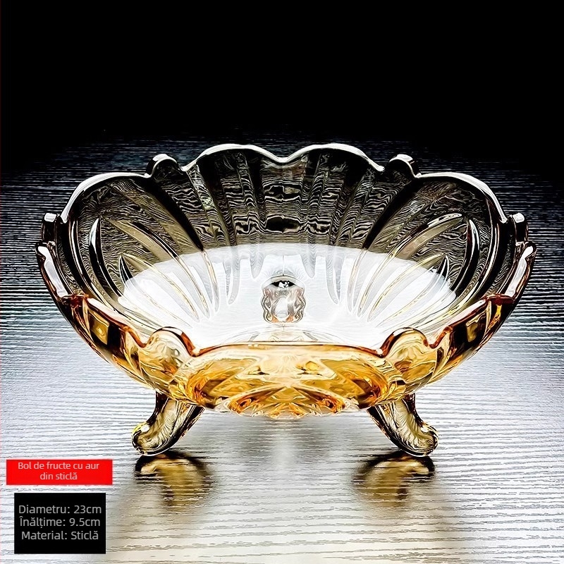 Vas de fructe din sticlă de cristal, bază cu trei picioare, calitate premium, lansare 2025, lux accesibil