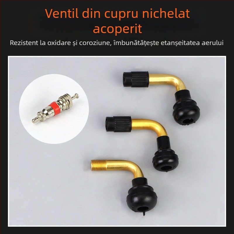 Valvă fără cameră din cauciuc pentru motociclete, vehicule electrice și automobile — montaj Twist-On, gură britanică, cavitate obișnuită