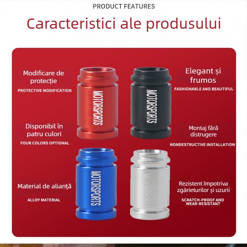 Cap de valve fără cameră, din aluminiu, cavitate mare a miezului, filet italian