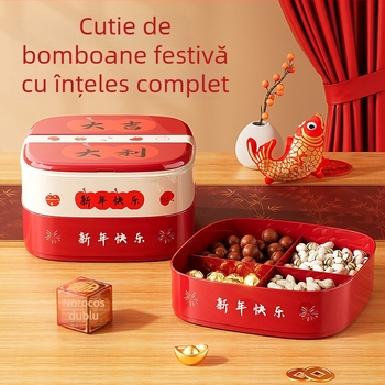 Tavă de fructe cu compartimente și capac basculant, PP material, Stil modern minimalist