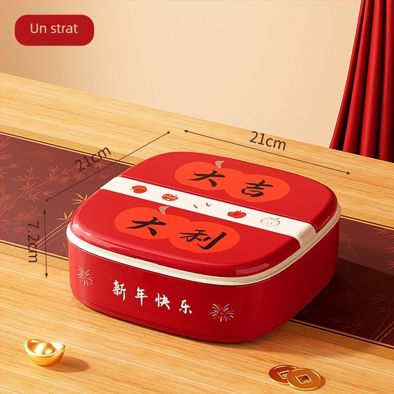 Tavă de fructe cu compartimente și capac basculant, PP material, Stil modern minimalist