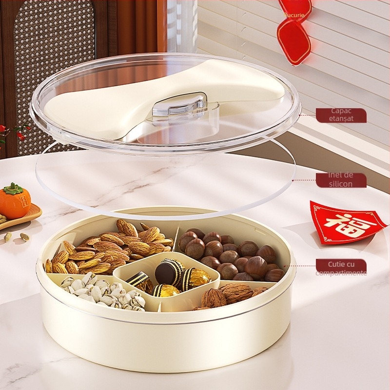 Farfurie pentru fructe cu compartimente, din plastic, în stil lux ușor, brandul y-y, lansată în 2025 (Material: plastic · Stil: lux ușor · Brand: y-y · Lansată în: 2025)