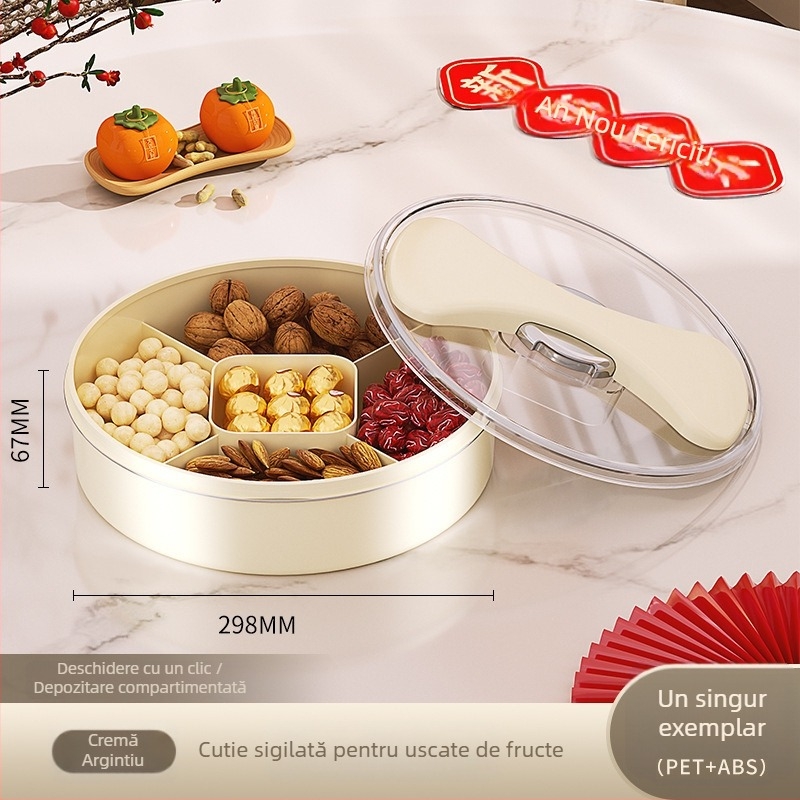 Farfurie pentru fructe cu compartimente, din plastic, în stil lux ușor, brandul y-y, lansată în 2025 (Material: plastic · Stil: lux ușor · Brand: y-y · Lansată în: 2025)