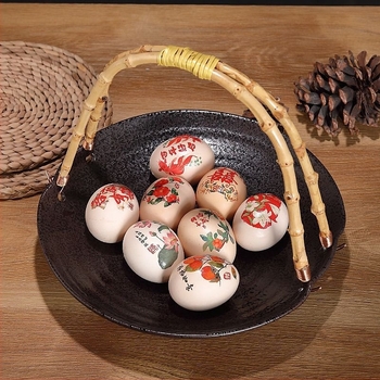 Farfurie de servire din porțelan, rotundă, glazură cu fisuri de gheață, stil modern minimalist, potrivită pentru promovări publicitare