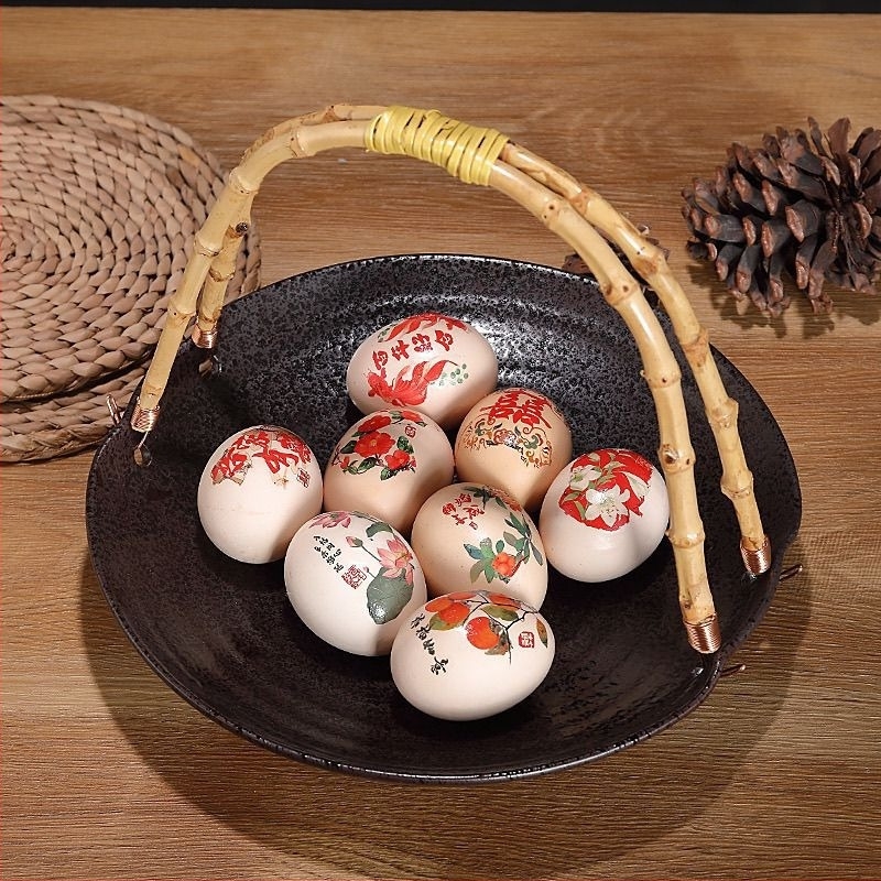 Farfurie de servire din porțelan, rotundă, glazură cu fisuri de gheață, stil modern minimalist, potrivită pentru promovări publicitare