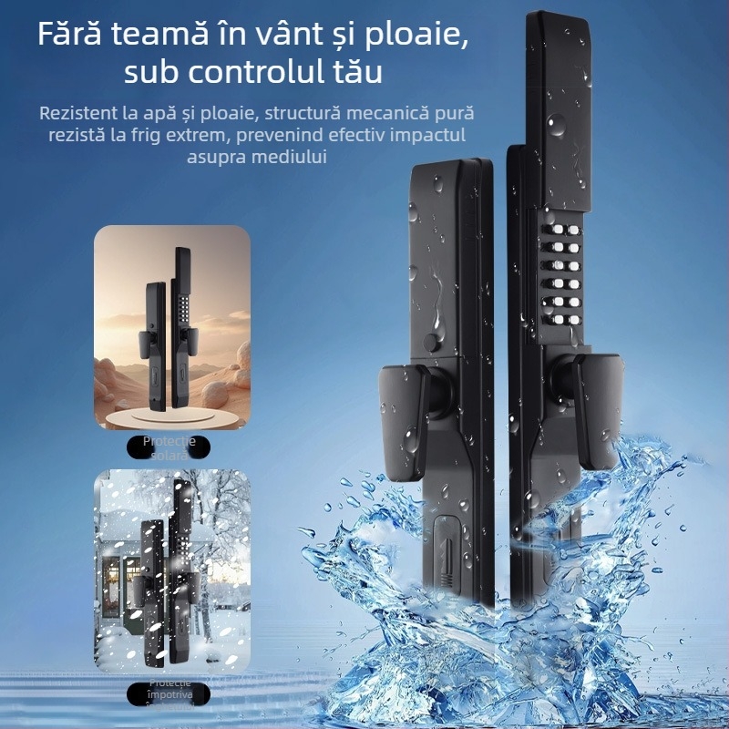 Încuietoare mecanică cu combinație, cu mâner dublu, pentru porți din fier forjat, curți și grădini (Model 618, aliaj de zinc, grosime tijă 8x8, distanță 85)