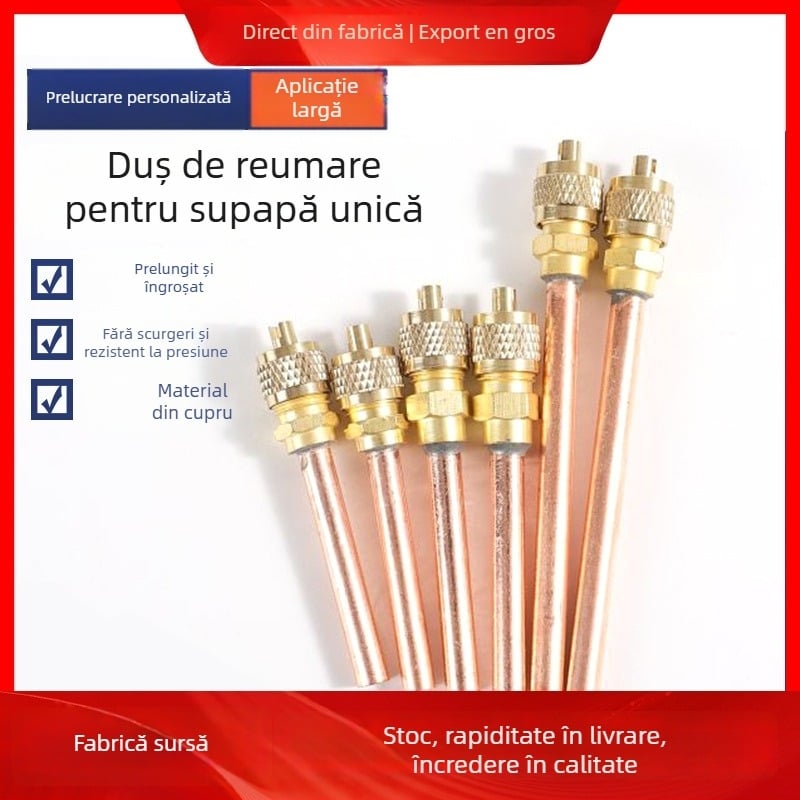 Valvă cu ac pentru duză fluorică, sudată, pentru aer condiționat și refrigerare, corp din cupru pur, rezistentă la presiune înaltă și temperaturi ridicate, etanșare fiabilă și sudură fără scurgeri, cuplaj intrare/ieșire gaze