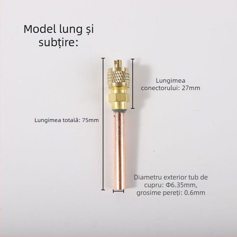 Valvă cu ac pentru duză fluorică, sudată, pentru aer condiționat și refrigerare, corp din cupru pur, rezistentă la presiune înaltă și temperaturi ridicate, etanșare fiabilă și sudură fără scurgeri, cuplaj intrare/ieșire gaze