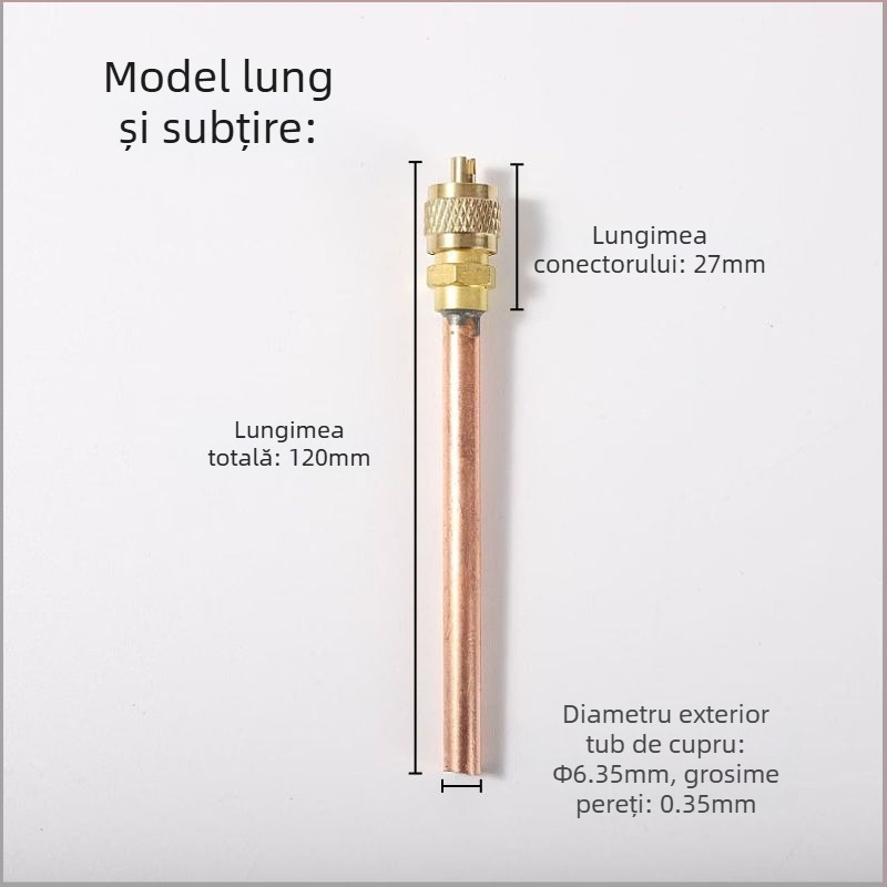 Valvă cu ac pentru duză fluorică, sudată, pentru aer condiționat și refrigerare, corp din cupru pur, rezistentă la presiune înaltă și temperaturi ridicate, etanșare fiabilă și sudură fără scurgeri, cuplaj intrare/ieșire gaze