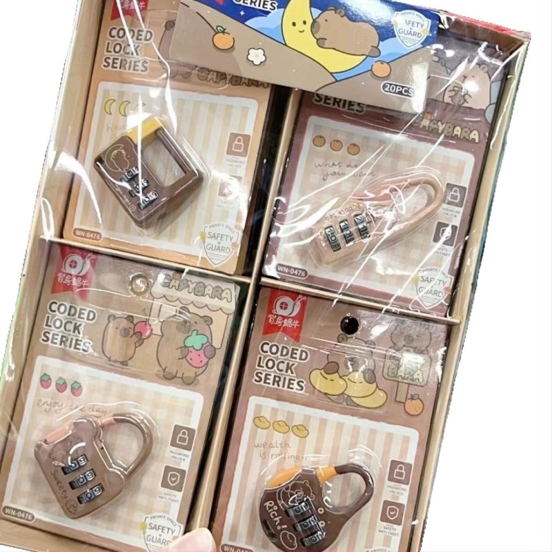 Cartoon Mini Încuietoare Numerică pentru Dulapuri și Valize – 3 mm Grosime a Șurubului, 20 mm Spațiu între Bare, Model Cartoon Password Lock, Design Modern Minimalist