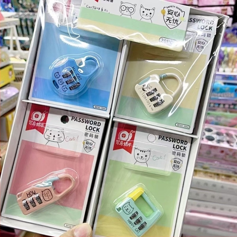 Cartoon Mini Încuietoare Numerică pentru Dulapuri și Valize – 3 mm Grosime a Șurubului, 20 mm Spațiu între Bare, Model Cartoon Password Lock, Design Modern Minimalist