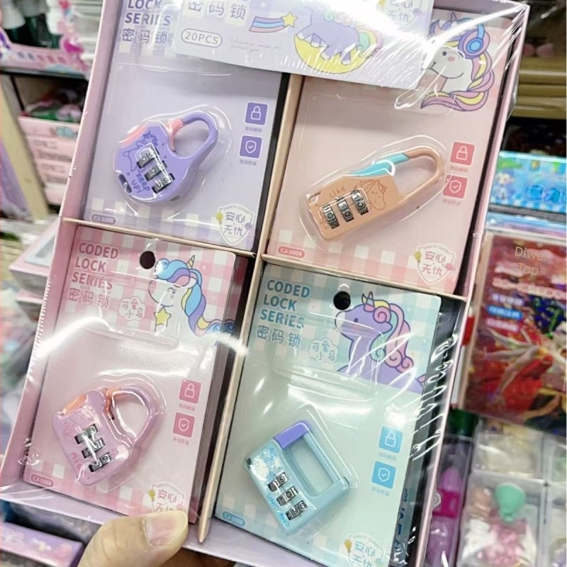 Cartoon Mini Încuietoare Numerică pentru Dulapuri și Valize – 3 mm Grosime a Șurubului, 20 mm Spațiu între Bare, Model Cartoon Password Lock, Design Modern Minimalist