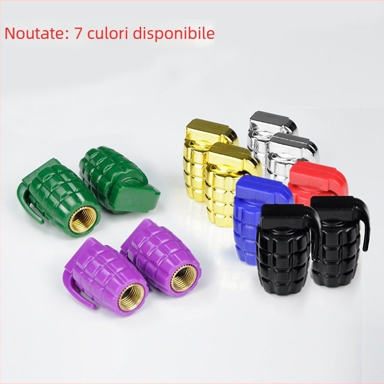 Cap de valve pentru anvelope – formă grenadă, cauciuc, brand Quick Fire, model general, miez de valvă obișnuit