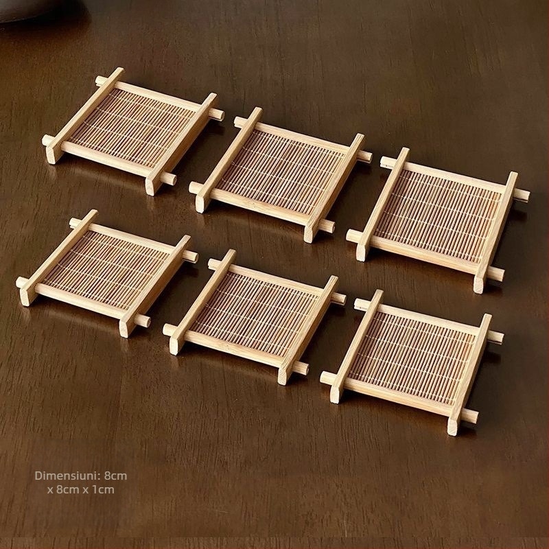 Tava de ceai din oțel inoxidabil cu suport pentru ceașcă, stil simplu, nou stil chinezesc, premium Su Ze