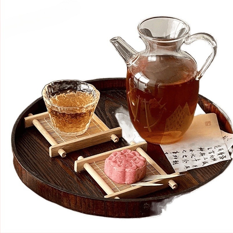 Tava de ceai din oțel inoxidabil cu suport pentru ceașcă, stil simplu, nou stil chinezesc, premium Su Ze