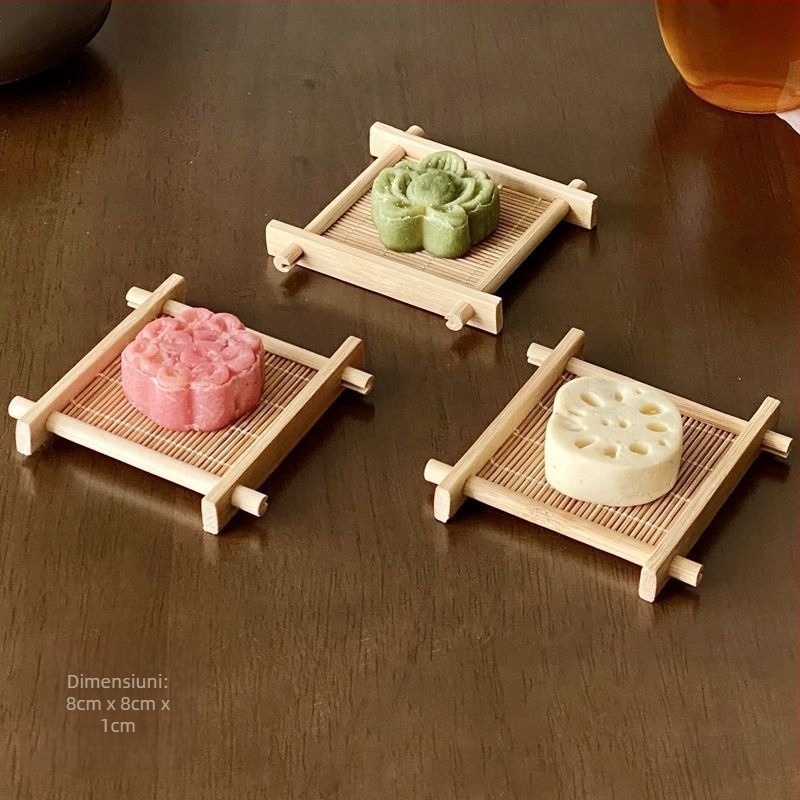 Tava de ceai din oțel inoxidabil cu suport pentru ceașcă, stil simplu, nou stil chinezesc, premium Su Ze