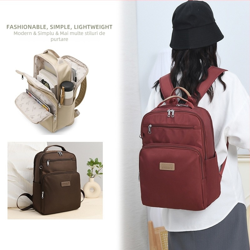 Rucsac cu stil urban simplu, material Oxford, fermoar de deschidere, buzunare interioare: buzunar cu fermoar, buzunar pentru telefon, buzunar pentru ID, potrivit pentru călătorii de agrement