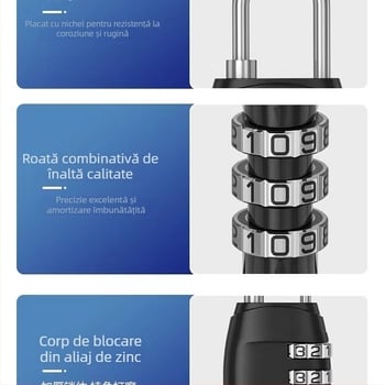 Încuietoare cu parolă – impermeabilă și rezistentă la rugină, compactă pentru bagaje, dulapuri ale căminelor studențești și uz casnic, cu un design drăguț