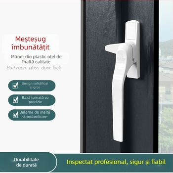 Mânere pentru fereastră, aliaj de aluminiu, finisaj vopsit, design exterior plat de împingere, modelul 03ZS061L, stil modern minimalist, încuietoare metalică în formă de 7