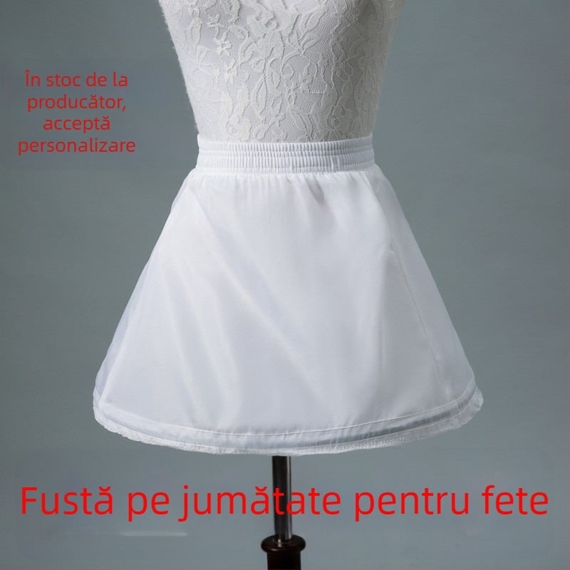 Subfustă pentru copii, fustă de prințesă scurtă, cu volum reglabil