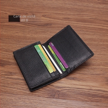 Port card pentru bărbați din piele naturală, textură Litchi, piele de vită de înaltă calitate, impermeabil, logo personalizat