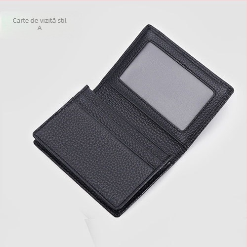 Port card pentru bărbați din piele naturală, textură Litchi, piele de vită de înaltă calitate, impermeabil, logo personalizat
