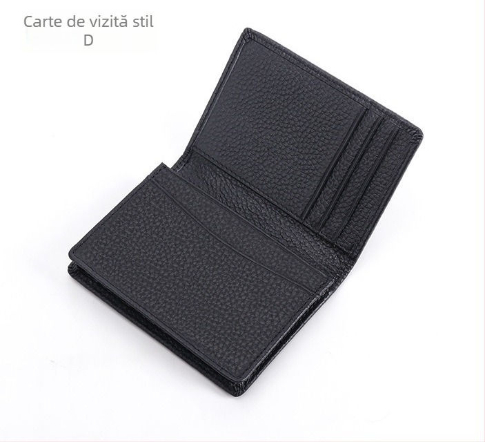 Port card pentru bărbați din piele naturală, textură Litchi, piele de vită de înaltă calitate, impermeabil, logo personalizat