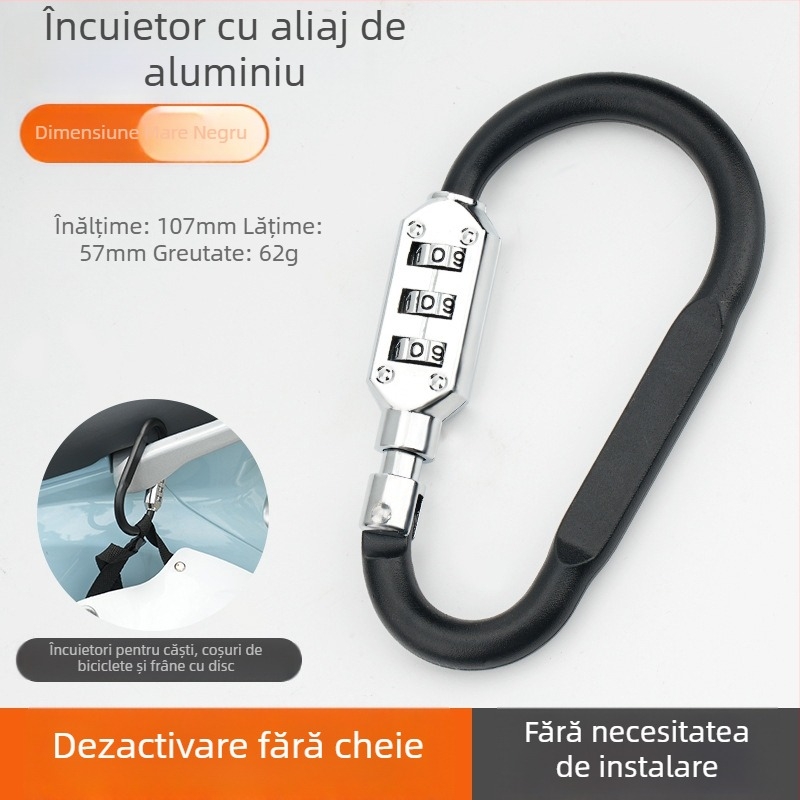 Încuietare mecanică cu combinație pentru dulap de depozitare (ZH-GS1), aliaj de zinc, marca Zhan Han-Levy; potrivită pentru motociclete, mașini electrice și biciclete.