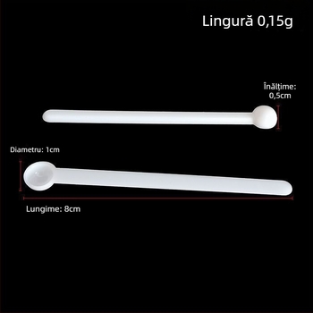 Set linguri de măsurat, mâner lung, plastic PP, precizie 0,25 g, pentru pudră probiotică și sare de bucătărie 1 g