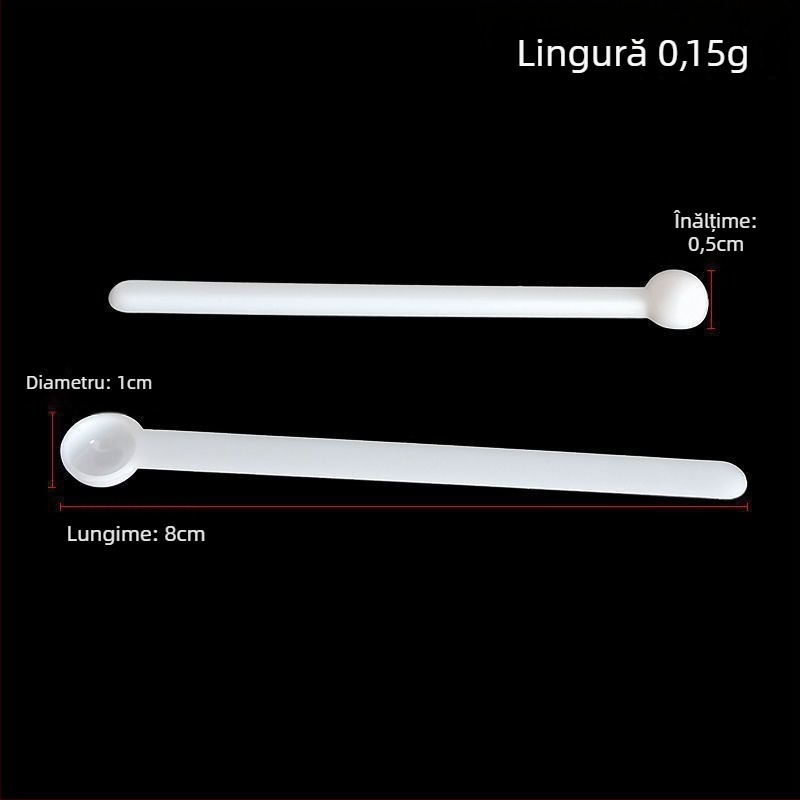 Set linguri de măsurat, mâner lung, plastic PP, precizie 0,25 g, pentru pudră probiotică și sare de bucătărie 1 g