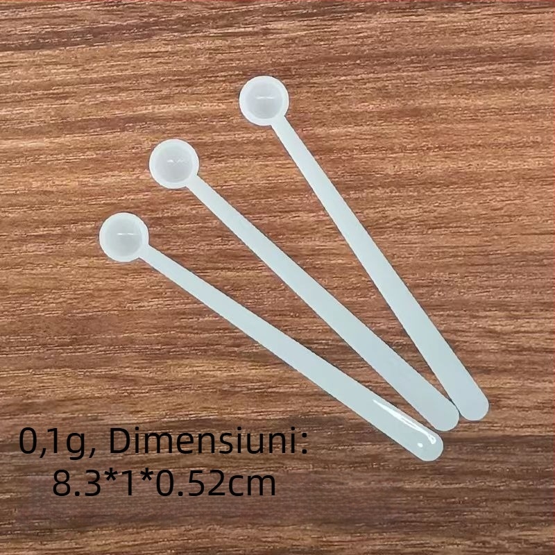 Set linguri de măsurat, mâner lung, plastic PP, precizie 0,25 g, pentru pudră probiotică și sare de bucătărie 1 g