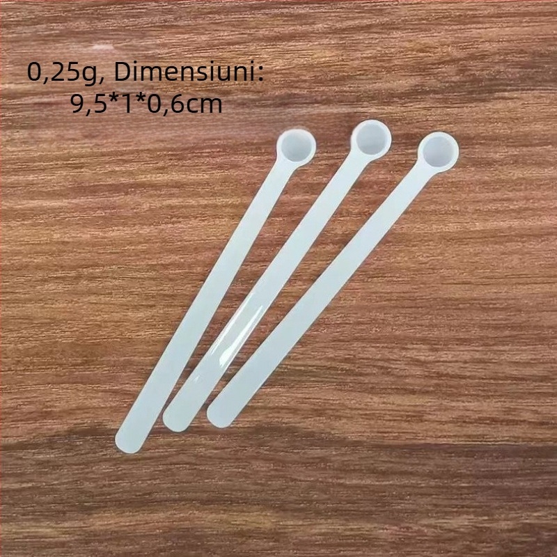 Set linguri de măsurat, mâner lung, plastic PP, precizie 0,25 g, pentru pudră probiotică și sare de bucătărie 1 g