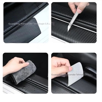 Bandă prag din piele pentru mașină, model 85884, potrivire universală, decor prag