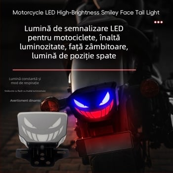 Lampa spate LED pentru motociclet CG125 / TMX155, cu ghid de lumină, semnalizare și lumină de frână, 12V
