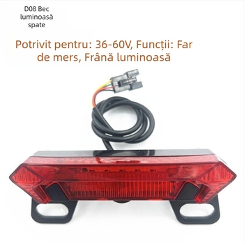BENORG far posterior pentru vehicule electrice, cu flash, lumină de conducere și semnal de frână, universal 36-60V