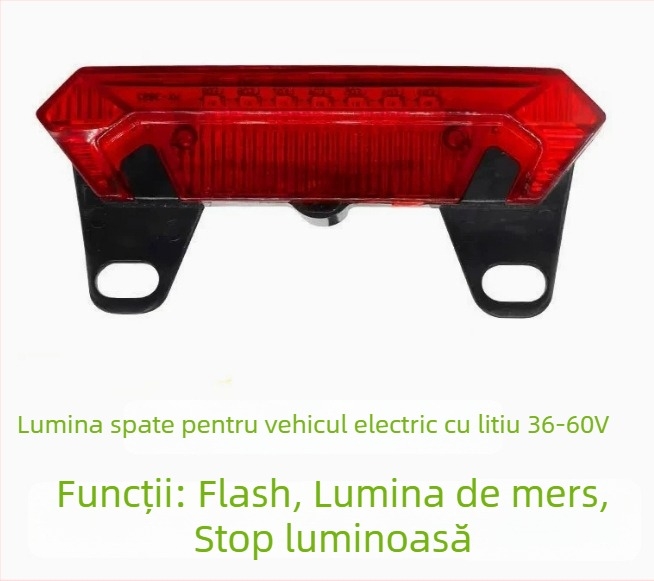 BENORG far posterior pentru vehicule electrice, cu flash, lumină de conducere și semnal de frână, universal 36-60V