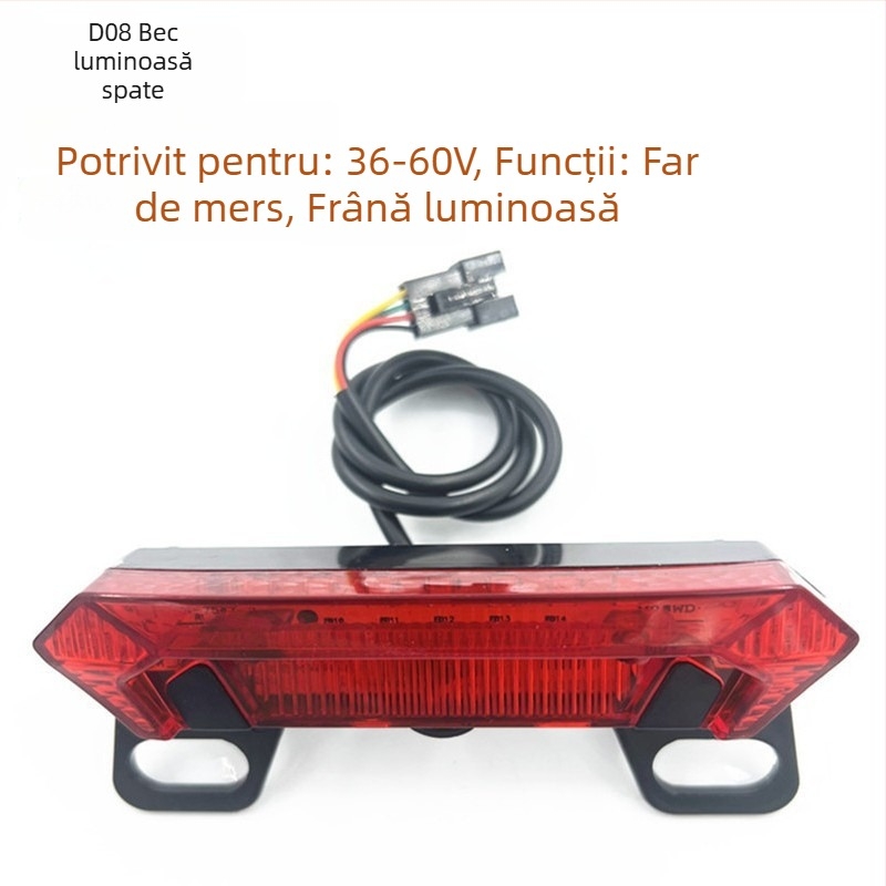BENORG far posterior pentru vehicule electrice, cu flash, lumină de conducere și semnal de frână, universal 36-60V