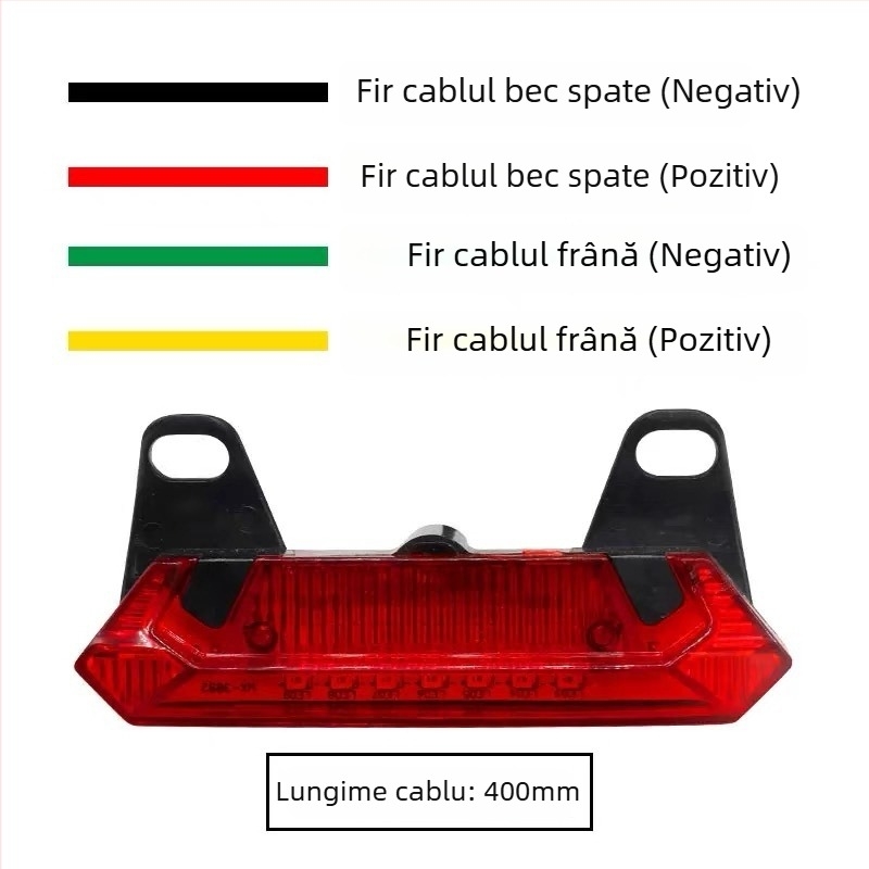 BENORG far posterior pentru vehicule electrice, cu flash, lumină de conducere și semnal de frână, universal 36-60V