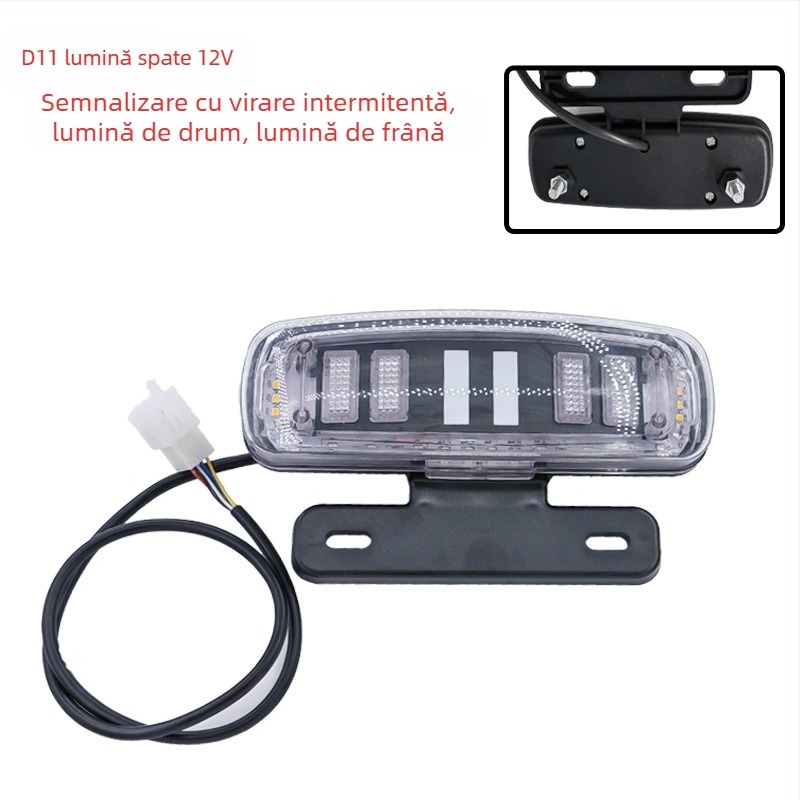 BENORG far posterior pentru vehicule electrice, cu flash, lumină de conducere și semnal de frână, universal 36-60V