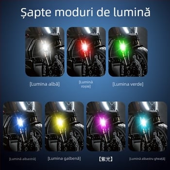 Lumină LED de stop pentru autoturisme și motociclete, cu telecomandă și flash wireless (Model M6S; Material ABS + placă de circuite; Compatibilitate universală)