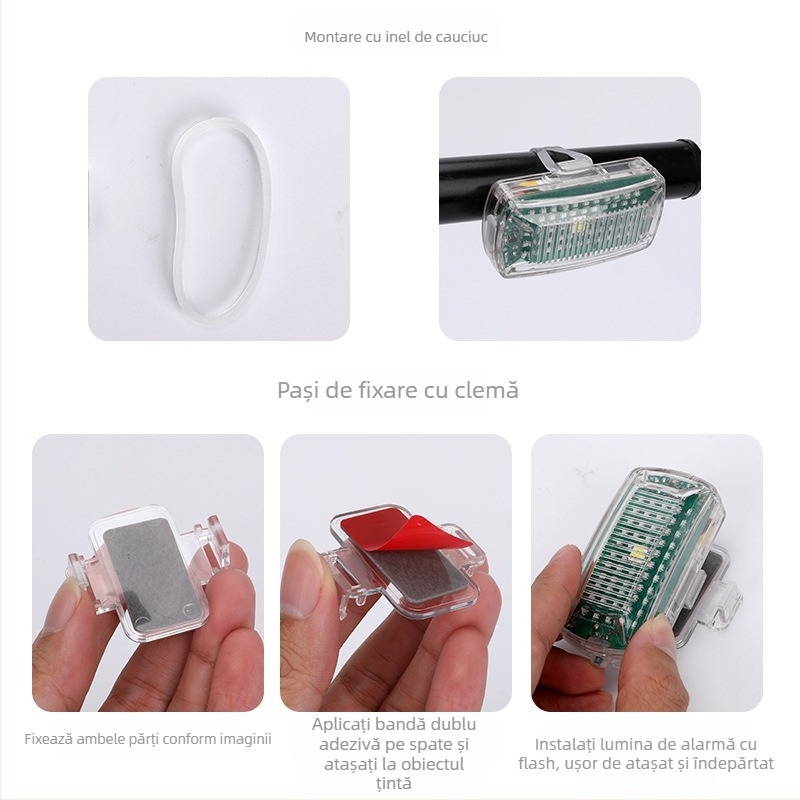 Lumină LED de stop pentru autoturisme și motociclete, cu telecomandă și flash wireless (Model M6S; Material ABS + placă de circuite; Compatibilitate universală)