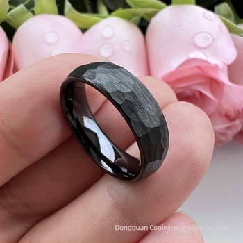 Inel din oțel wolfram, design geometric, stil minimalist, finisaj electroplatinat, unisex