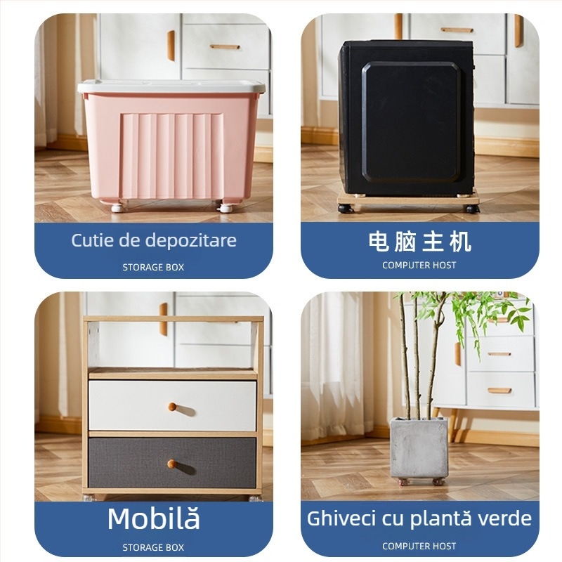 Roți universale pentru mobilier, din POM+ABS, rezistență la uzură