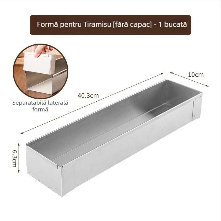 Huahuan matriță dreptunghiulară din oțel inoxidabil pentru tiramisu mousse cheesecake