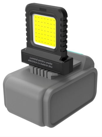 Lampă de camping cu LED, alimentare pe baterie, 21V, 10W, întrerupător cu apăsare din spate