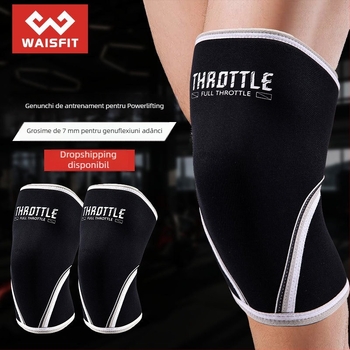 Genunchiere pentru antrenament — neopren, compresie de 7 mm, pentru adulți, ideale pentru antrenamente de forță, ridicare de greutăți și genuflexiuni